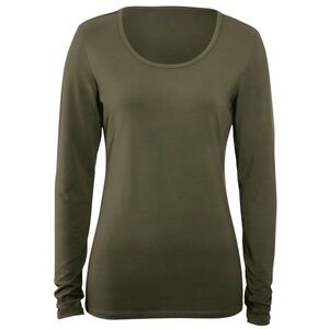 Peruvian Connection Green Pima Cotton Long Sleeve Crewneck Shirt Large